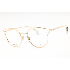 Police Women's Eyeglasses - Shiny Rose Gold Metal Full Rim Cat Eye Frame | VPL926 0300