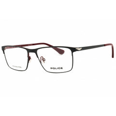 Police Men's Eyeglasses - Shiny Red Metal Full Rim Rectangular Frame | VPLD06 0H80