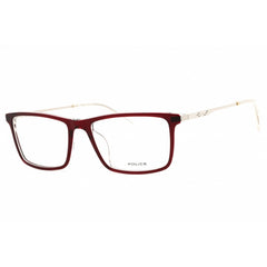 Police Men's Eyeglasses - Bordeaux Top/Crystal Rectangular Shape Frame | VPLD08 06RZ