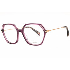 Police Women's Eyeglasses - Transparent Purple Plastic Geometric Frame | VPLD23M 0B87