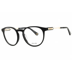 Police Men's Eyeglasses - Shiny Black Plastic Full Rim Round Shape Frame | VPLF10 0700