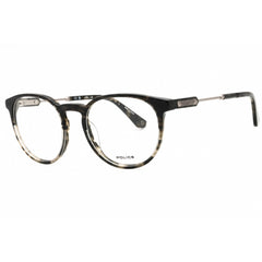Police Men's Eyeglasses - Havana/Crystal Plastic Full Rim Round Frame | VPLF10 09W2
