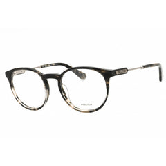 Police Men's Eyeglasses - Havana/Crystal Plastic Full Rim Round Frame | VPLF10M 09W2