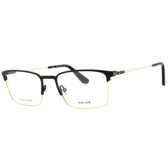 Police Men's Eyeglasses - Semi-Matte Black Metal Full Rim Rectangular | VPLF78 0305