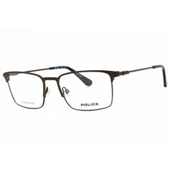 Police Men's Eyeglasses - Matte Gunmetal/Blue Metal Rectangular Frame | VPLF78N 0SNF