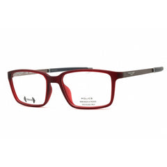 Police Men's Eyeglasses - Semi-Matte Red Full Rim Rectangular Frame | VPLF85M 0D41