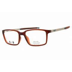 Police Men's Eyeglasses - Semi-Matte Transparent Brown Full Rim Frame | VPLF85M 0M08