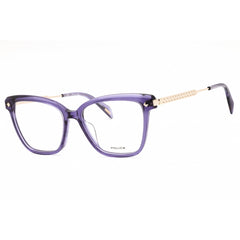 Police Women's Eyeglasses - Shiny Transparent Purple Full Rim Cat Eye | VPLG28 06SC