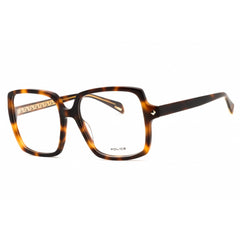 Police Women's Eyeglasses - Shiny Brown Havana Acetate Square Frame | VPLG30 09AJ