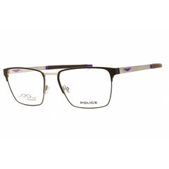 Police Men's Eyeglasses - Matte Satin Palladium Metal Square Frame | VPLG79M 8BMY