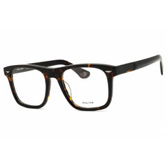 Police Men's Eyeglasses - Shiny Dark Havana Plastic Full Rim Square | VPLL72E 722V