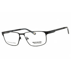 Skechers Men's Eyeglasses - Matte Black Metal Full Rim Rectangular Frame | SE3376 002