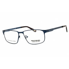 Skechers Men's Eyeglasses - Matte Blue Metal Full Rim Rectangular Frame | SE3376 091