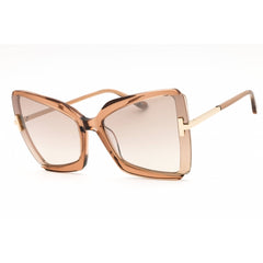 Tom Ford Women's Sunglasses - Shiny Beige Havana Plastic Full Rim | FT0766 GIA 57G