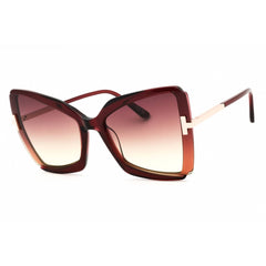 Tom Ford Women's Sunglasses - Shiny Bordeaux Plastic Full Rim Cat Eye | FT0766 69T