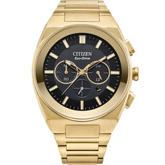 Citizen Men's Watch - Axiom SC Chrono Black Dial Yellow Gold Bracelet | CA4582-54E