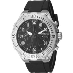 Invicta Men's Watch - Aviator Quartz Chronograph Black Dial Silicone Strap | 39888
