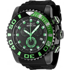 Invicta Men's Watch - Sea Hunter Quartz Chronograph Black Dial Silicone Strap | 48985