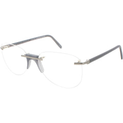 Andy Wolf Men's Eyeglasses - Dark Grey Metal/Acetate Pilot Rimless Frame | Faria F
