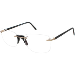 Andy Wolf Men's Eyeglasses - Black Metal/Acetate Square Shape Rimless Frame | Fenn A