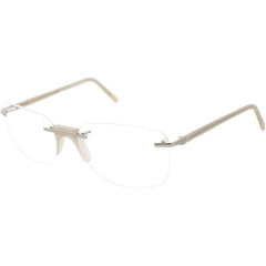 Andy Wolf Men's Eyeglasses - Grey Metal/Acetate Square Shape Rimless Frame | Fenn C