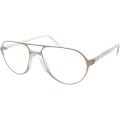 Andy Wolf Men's Eyeglasses - Gold/Crystal Metal/Acetate Aviator Full Rim | Adams C