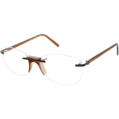 Andy Wolf Men's Eyeglasses - Brown Metal/Acetate Cat Eye Shape Full Rim Frame | Erez C