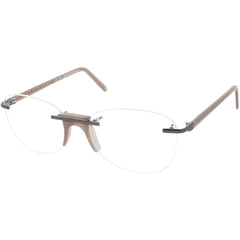 Andy Wolf Men's Eyeglasses - Dark Grey Metal/Acetate Cat Eye Full Rim Frame | Erez F