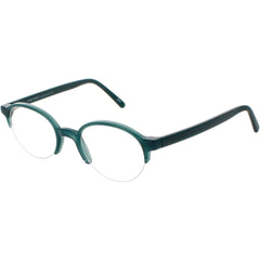 Andy Wolf Unisex Eyeglasses - Green Acetate Round Half Rim Frame Demo Lens | 4555 D