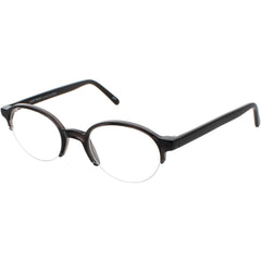 Andy Wolf Unisex Eyeglasses - Grey Acetate Round Half Rim Frame Demo Lens | 4555 F
