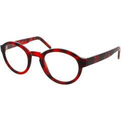 Andy Wolf Unisex Eyeglasses - Red Havana Acetate Round Shape Full Rim Frame | 4560 D