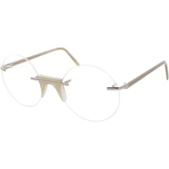 Andy Wolf Unisex Eyeglasses - Orange Rose Gold Metal/Acetate Round Frame | Epstein E