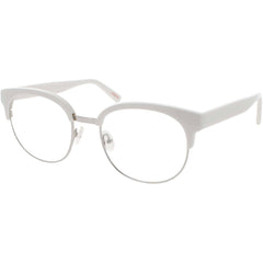 Andy Wolf Women's Eyeglasses - White Silver Metal/Acetate Square Full Rim | 4576 E