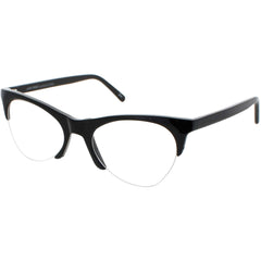 Andy Wolf Women's Eyeglasses - Black Acetate Cat Eye Shape Half Rim Frame | 5078 A