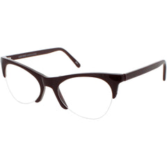 Andy Wolf Women's Eyeglasses - Dark Purple Acetate Cat Eye Half Rim Frame | 5078 D