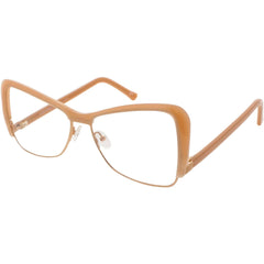 Andy Wolf Women's Eyeglasses - Beige Metal/Acetate Cat Eye Full Rim Frame | 5083 C