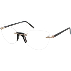 Andy Wolf Women's Eyeglasses - Black Metal/Acetate Cat Eye Rimless Frame | Davis A