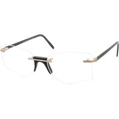 Andy Wolf Women's Eyeglasses - Black Metal/Acetate Irregular Rimless Frame | Zariah A