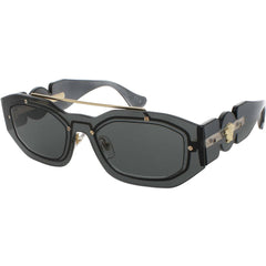 Versace Unisex Sunglasses - Transparent Dark Grey Plastic Full Rim | 0VE2235 100287