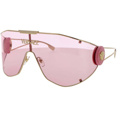 Versace Women's Sunglasses - Gold Metal Shield Shape Full Rim Frame | 0VE2268 100284