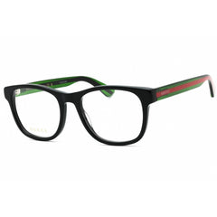 Gucci Men's Eyeglasses - Black/Green Acetate Square Full Rim Frame | GG0004ON 002