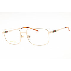 Gucci Men's Eyeglasses - Gold Metal Rectangular Shape Full Rim Frame | GG1678O 005