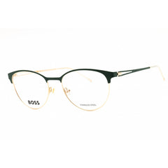 Hugo Boss Women's Eyeglasses - Gold Green Metal Round Shape Frame | BOSS 1460 0PEF 00