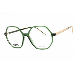 Hugo Boss Men's Eyeglasses - Green Plastic Geometric Shape Frame | BOSS 1528 01ED 00