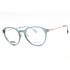 Hugo Boss Men's Eyeglasses - Blue Silver Plastic Round Full Rim | BOSS 1615/F 0B88 00