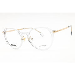 Hugo Boss Men's Eyeglasses - Grey Gold Plastic Round Full Rim | BOSS 1615/F 0FT3 00