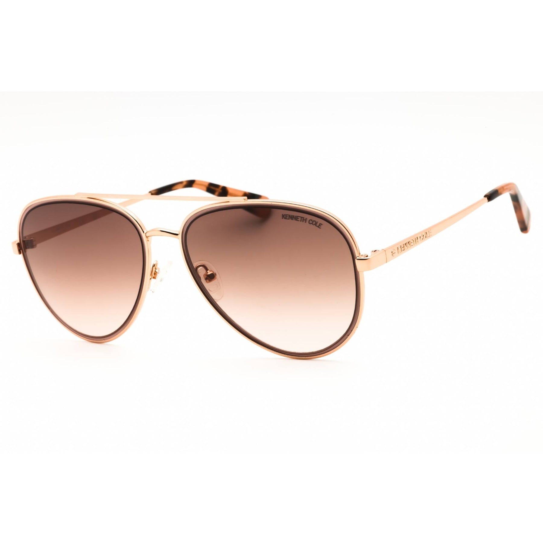 Kenneth Cole Rose Gold Aviator Sunglasses Kenneth Cole KC7218 28H Rose Gold Polarized Aviator  main image 2