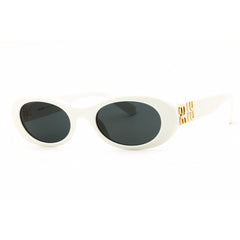 Miu Miu Women's Sunglasses - White Acetate Oval Shape Full Rim Frame | 0MU 06ZS 1425S0