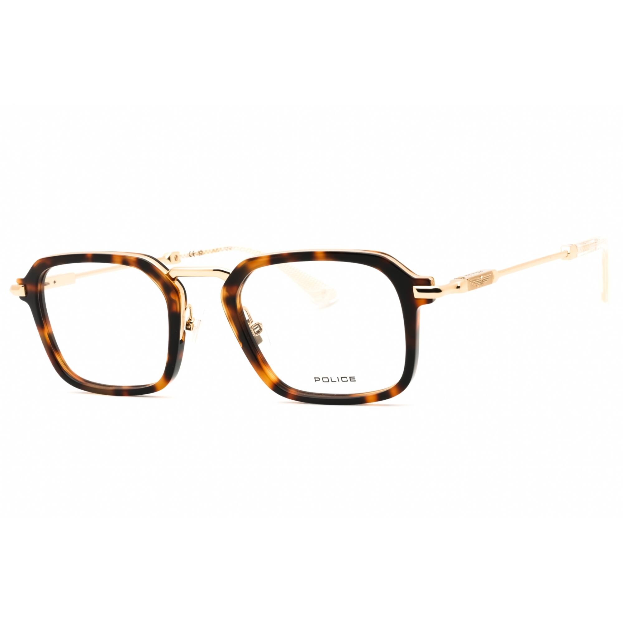 Police Men's Eyeglasses - Shiny Rose Gold Metal Square Full Rim Frame ...