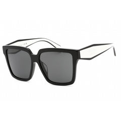Prada Women's Sunglasses - Black/Talc Plastic Square Full Rim Frame | 0PR 24ZSF 1AB5S0